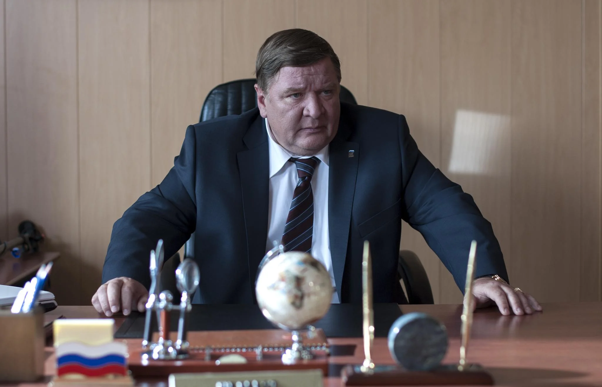 Roman Madyanov plays Vadim, the despotic, corrupt mayor of a small coastal Russian town in Zvyagintsev's Leviathan