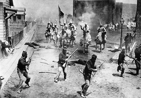 Griffith's battlefield scenes were masterfully edited and coordinated, bringing together many of the techniques he tried while making his shorter films