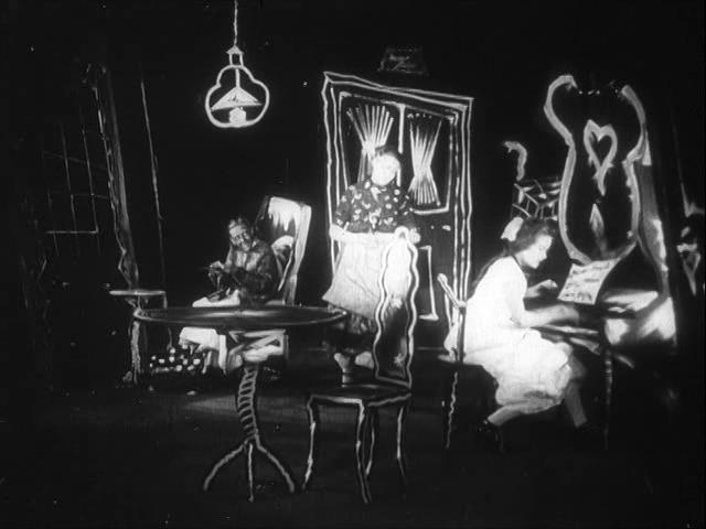 From Morning to Midnight, released a few months after The Cabinet of Dr. Caligari, features even more radically distorted sets