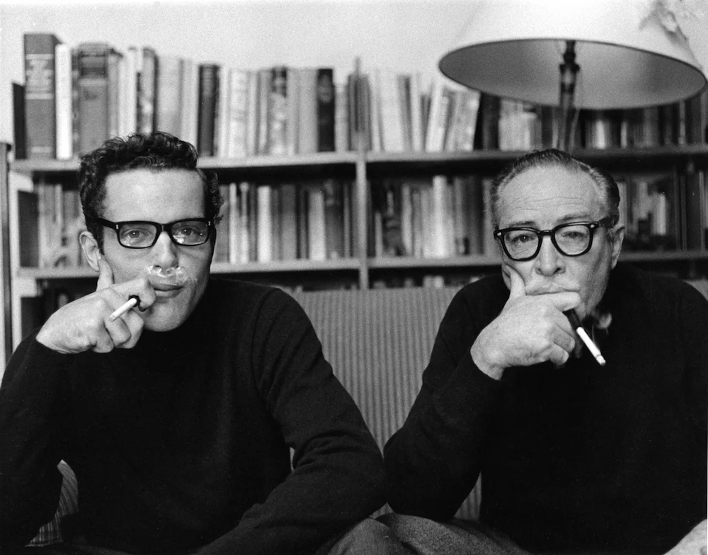 Christopher Trumbo (left) and his father, Dalton Trumbo (right)