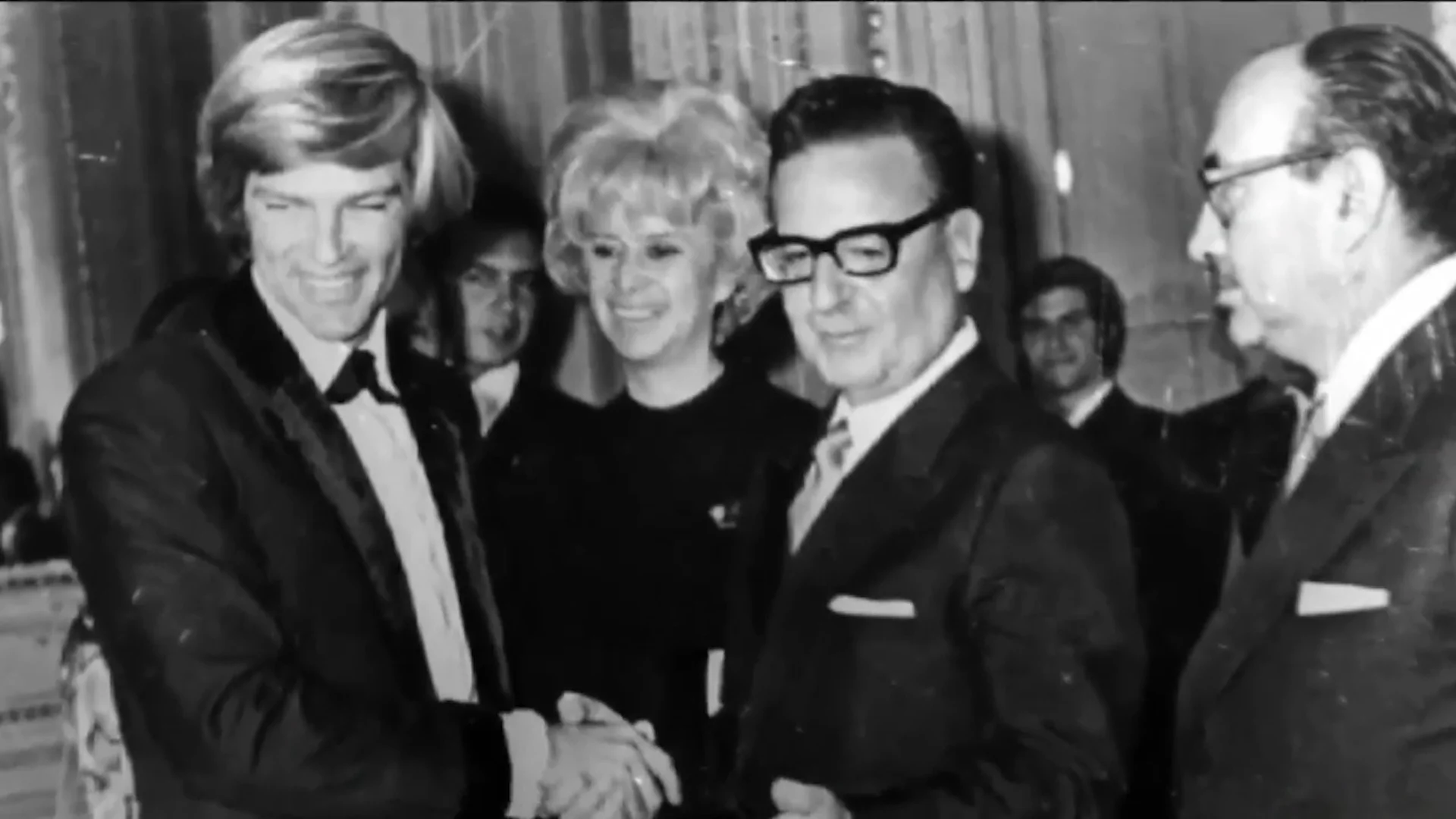 Dean Reed (left) meets Chilean President Salvador Allende.