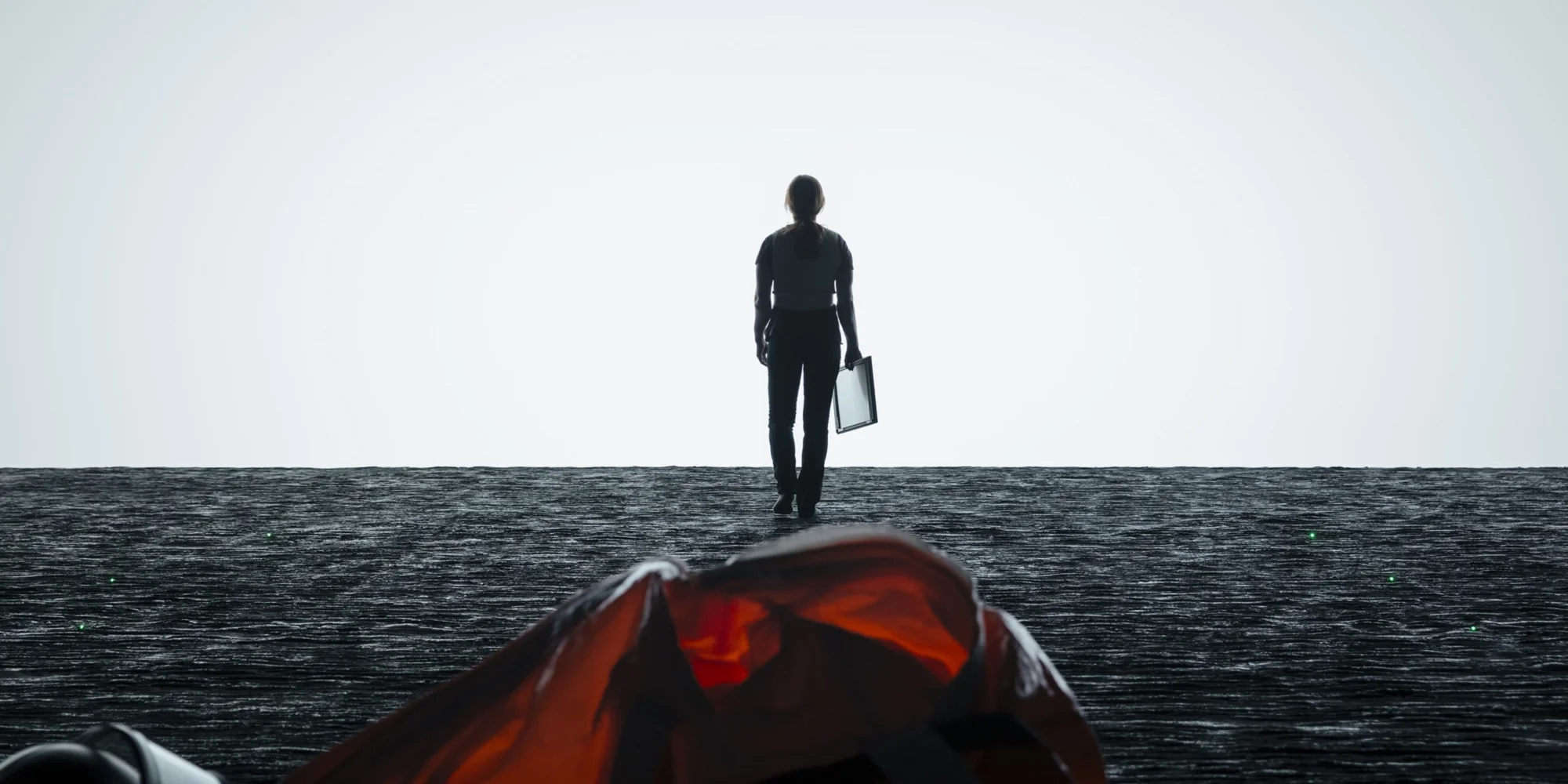 Amy Adams as Louise Banks aboard the alien ship.