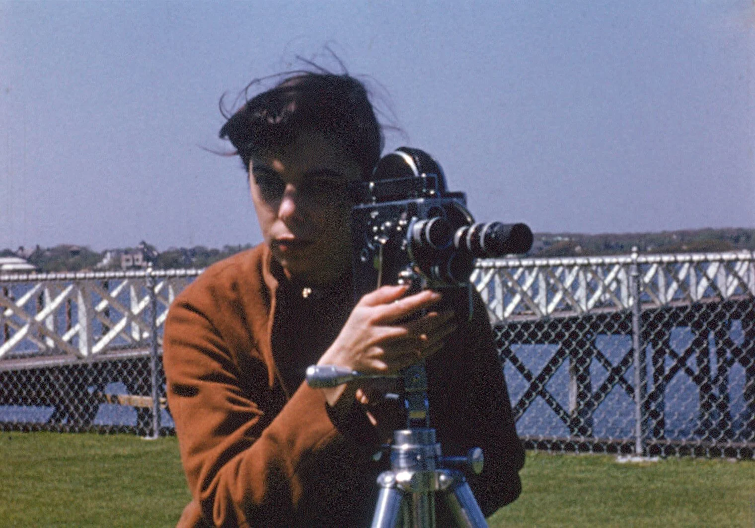 Shirley Clarke with a camera in 1944 .
