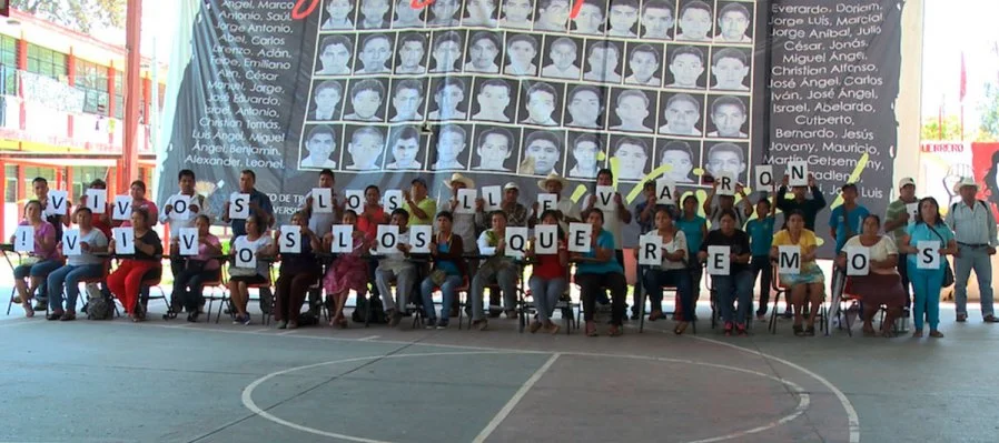 The faces of the disappeared appear in Ayotzinapa, the Turtle’s Way.