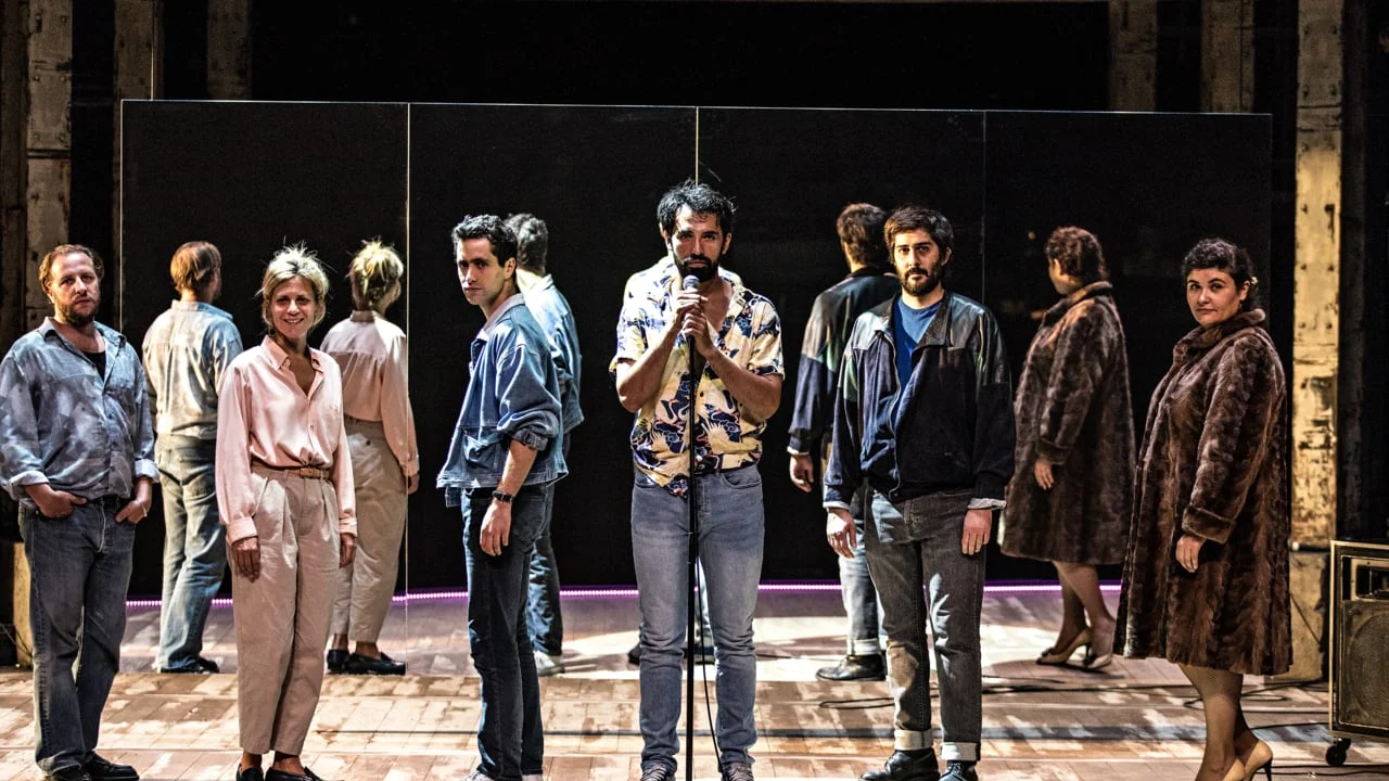 The cast of Les Idoles : Jean-Charles Clichet (Serge Daney); Marina Foïs (Hervé Guibert); Youssouf Abi-Ayad (Bernard-Marie Koltès); Harrison Arévalo (Cyril Collard); Julien Honoré (Jean-Luc Lagarce); Marlène Saldana (Jacques Demy).