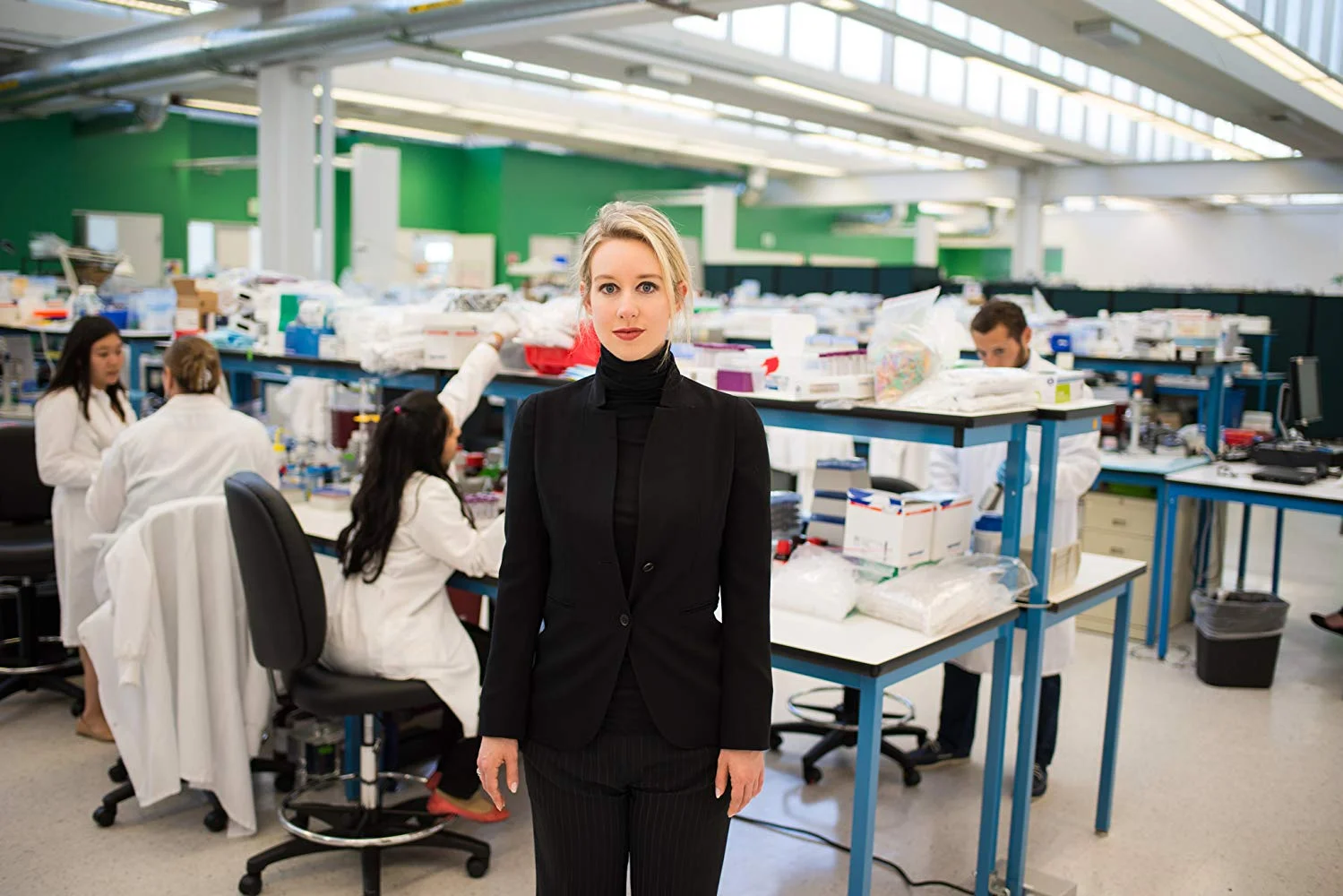 Theranos CEO, Elizabeth Holmes, in Theranos labs.