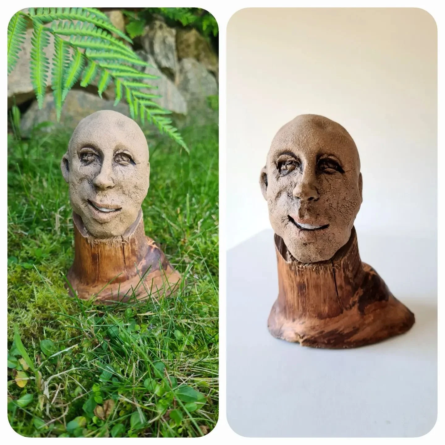 Grangren fr&aring;n J&auml;mtland
#stoneware #clay #figurative #sculpture #art #face #head #gran #fir #spruce #konstiharryda #konstriket #svenskakonstnarsforbundet