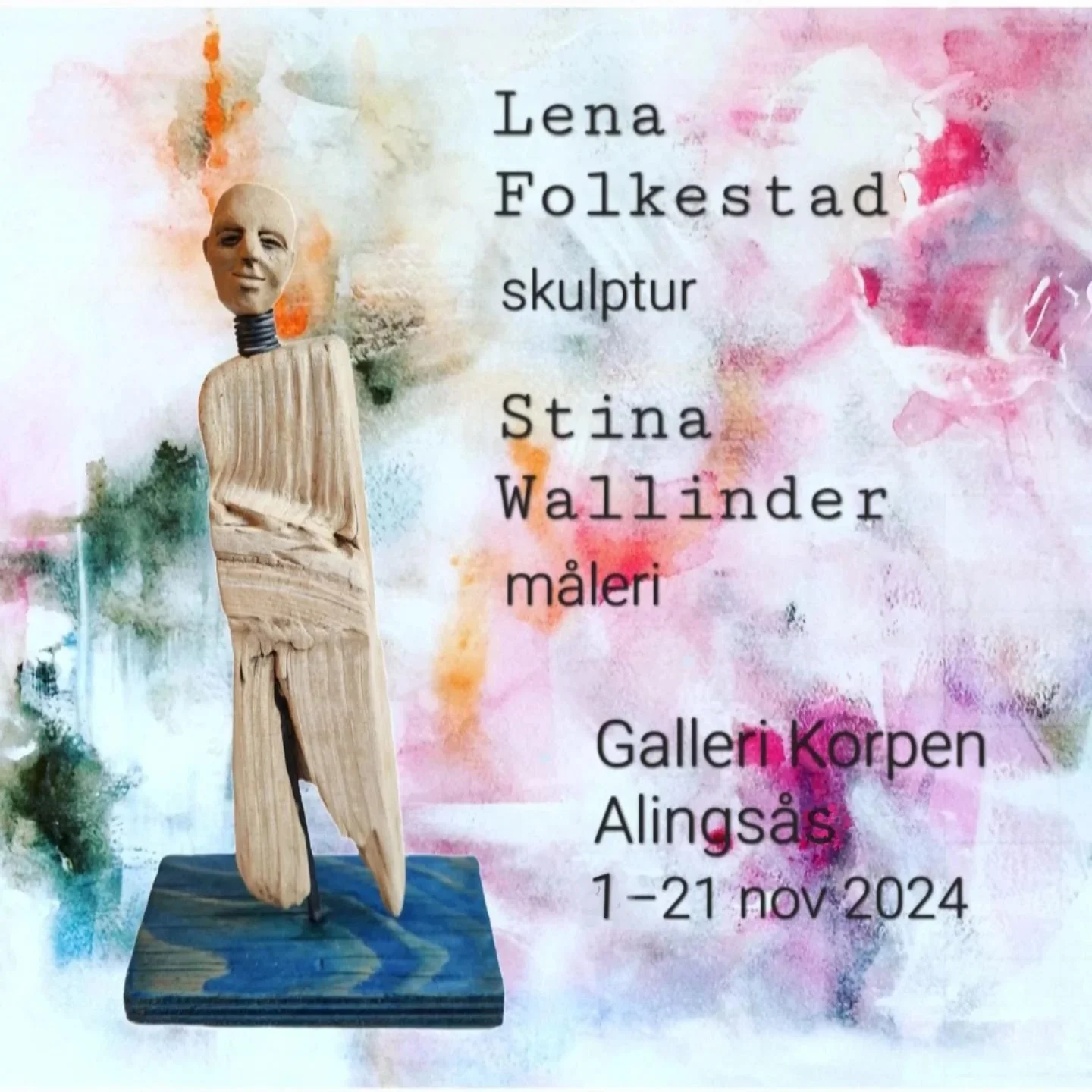 V&auml;lkommen till v&aring;r vernissage fredag 1 nov kl 16-18. Stina @wallinderart och jag visar m&aring;leri och skulptur p&aring; @korpenshantverkochgalleri i Alings&aring;s 1&ndash;21 nov. Lights in Alings&aring;s @vastsverige p&aring;g&aring;r o