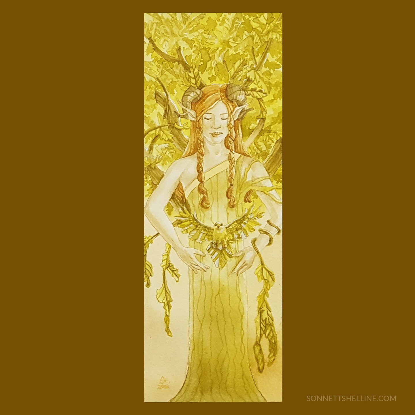 Final painting for one of the bookmarks for Fantasy Fiction Fanatics. The golden leaves of Lothlorien kept coming to mind and knowledge and wisdom and trees
.
.
.
#fantasyart, #elves, #watercolor, #trees