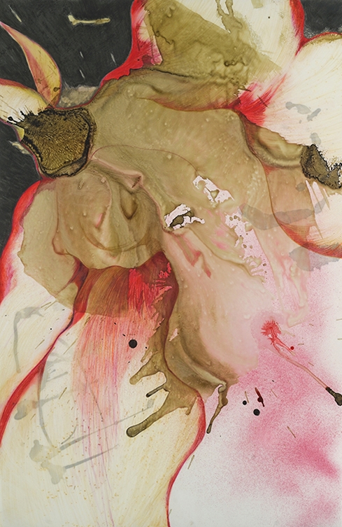 HIBISCUS MUTABILIS: ink and color pencil on vellum 36"x23" 2013