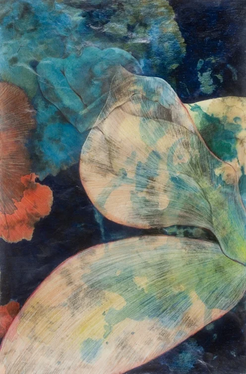 Lotus/Lotis: Trance mixed media drawing 27"x18"