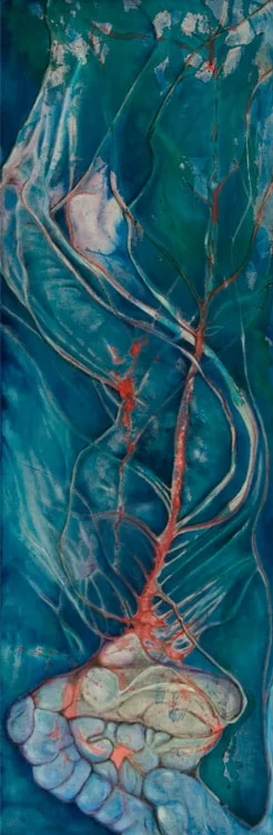 Spinal Medusa: mixed media 72” x 24” 2009