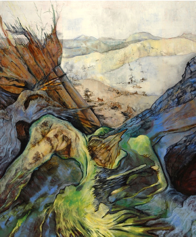 CAENIS: Wasteland: mixed media 74" x 60" 2008