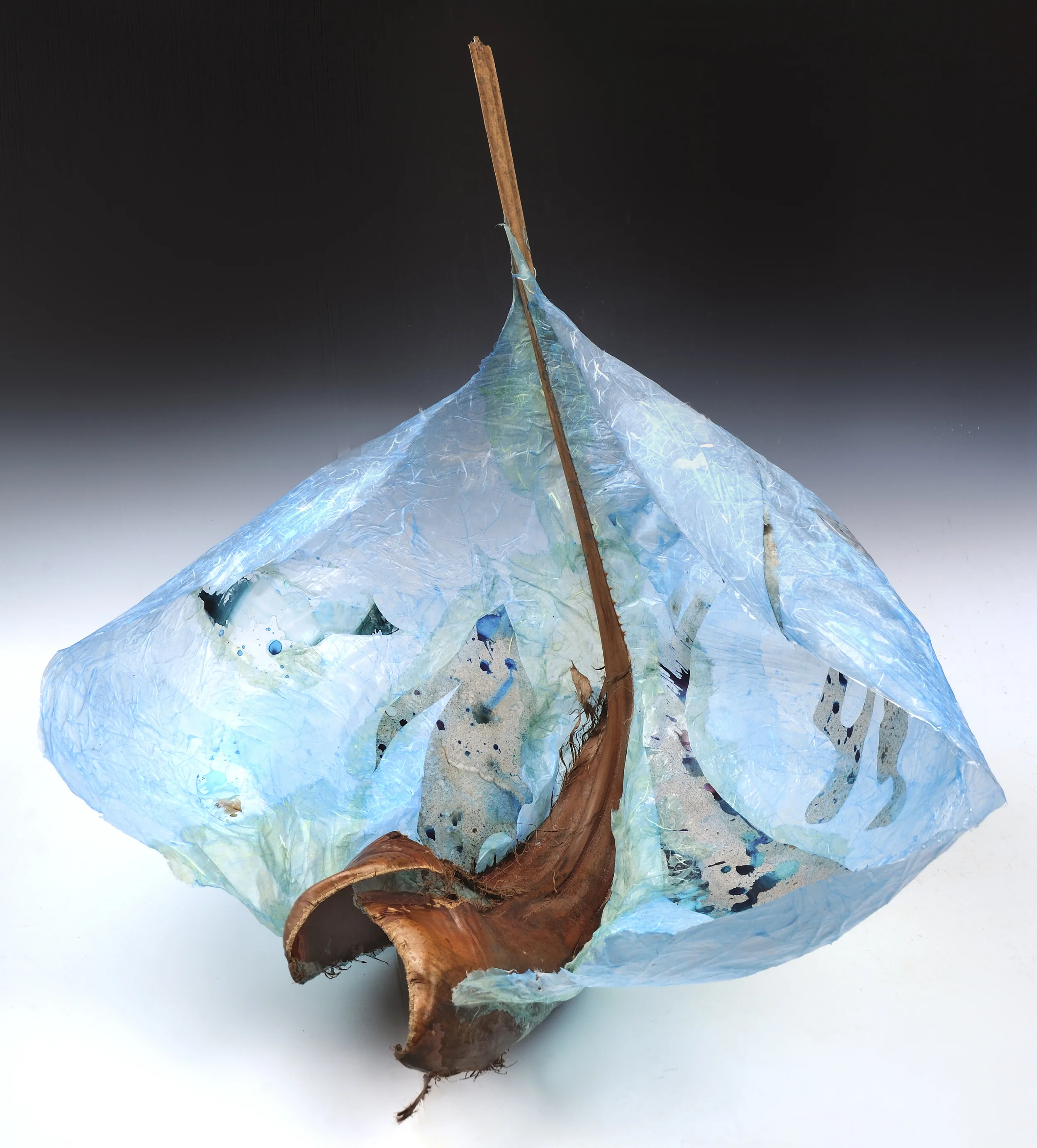 SCORPIO'S CORACLE: mixed media 36"x 36"x 31"