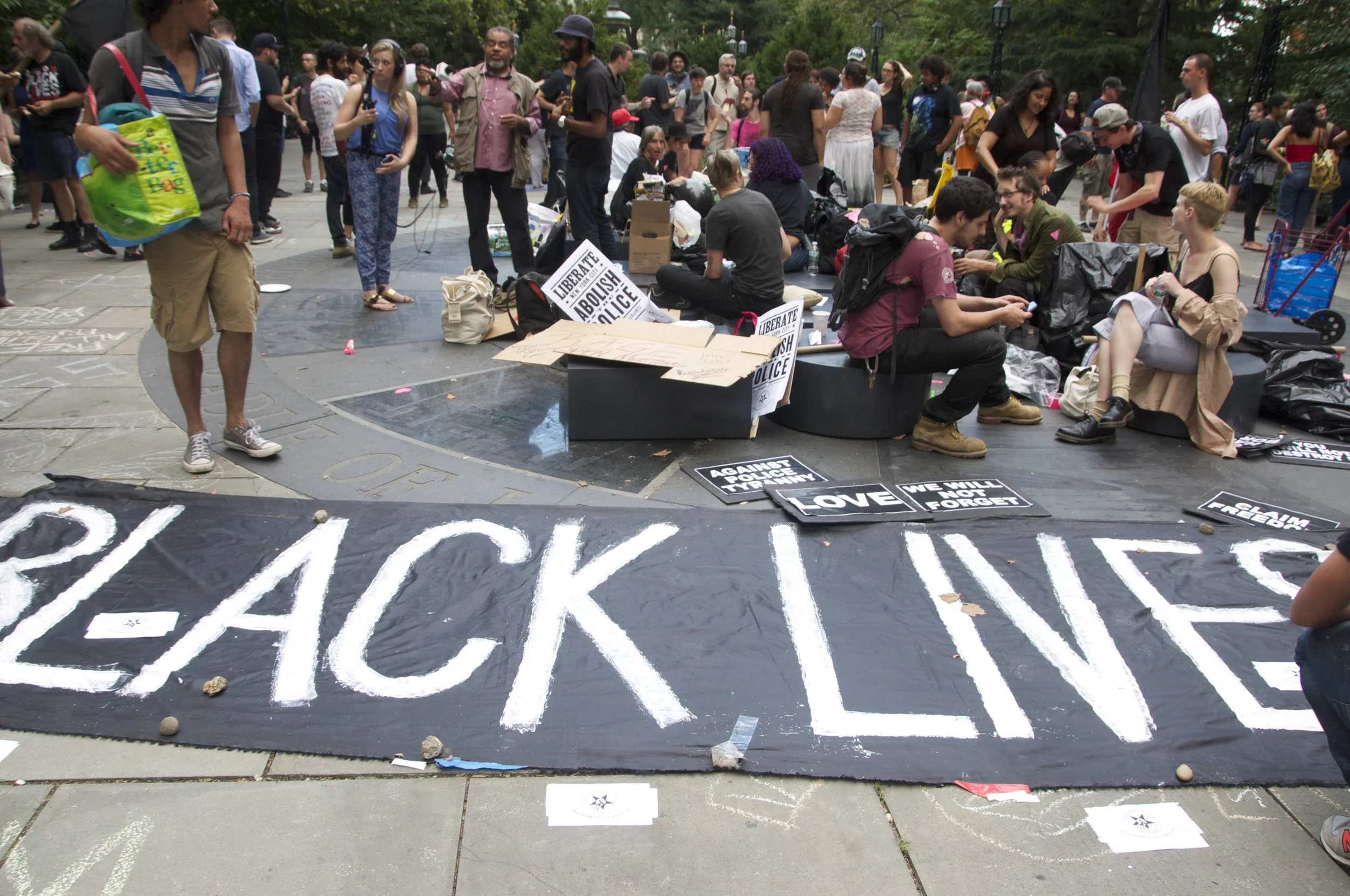 By Samali Bikangaga. A rally against police violence at City Hall on Aug. 1.
