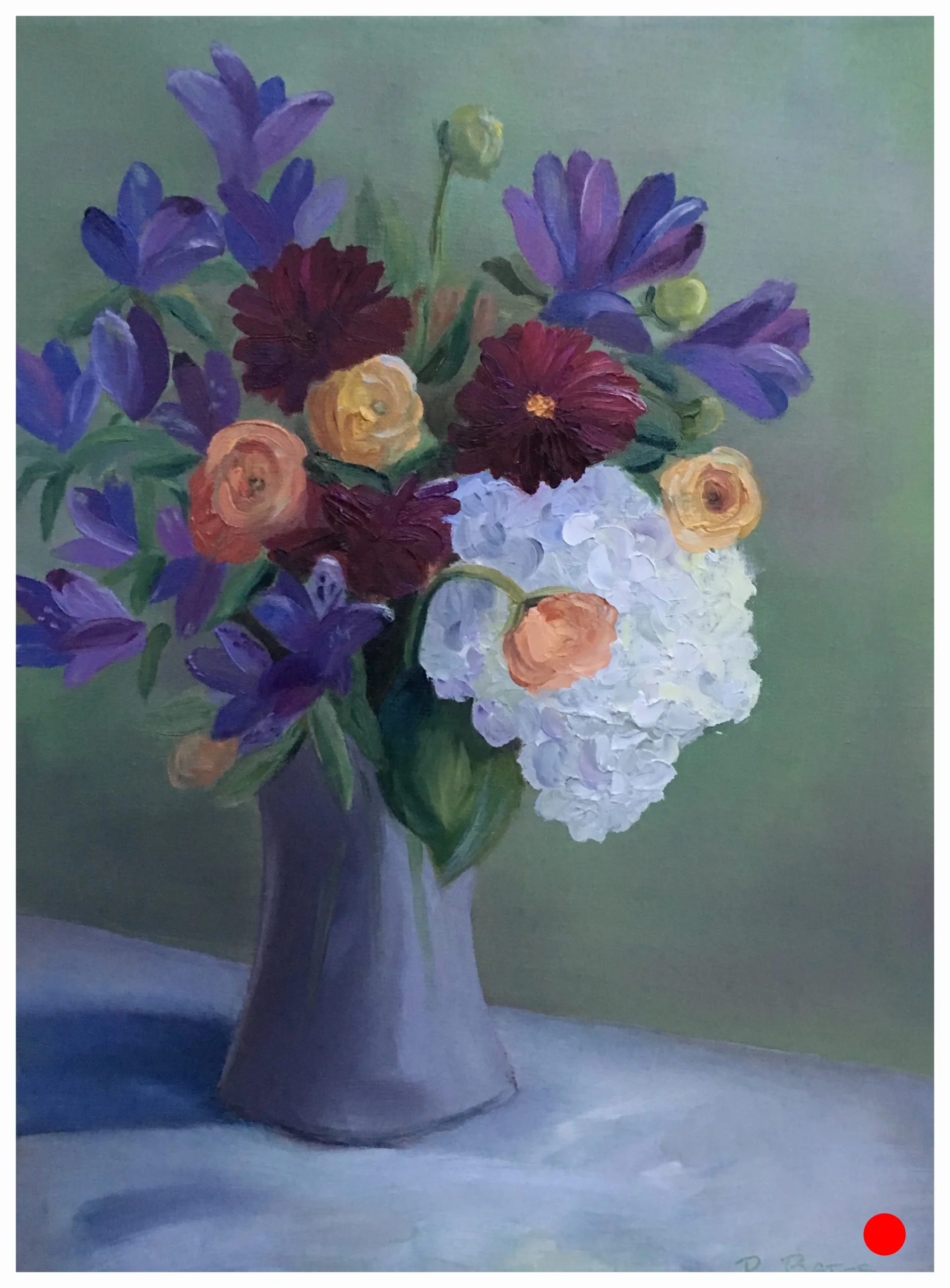 Forever Flowers, 2017, 16" x 12", oil on canvas, ©Renée Bates, commissioned