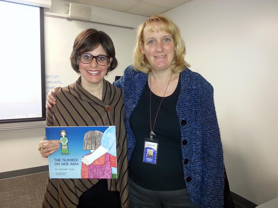 With Professor Kim Sloane of The George Washington University after speaking to elementary education graduate students on January 20, 2016