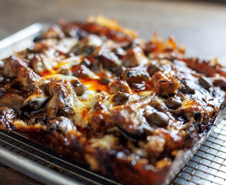 Our jjanjangmyun inspire pizza collab with @pauliegeeslogansquare is now live! Our pizza will have jajang sauce sauce, whole milk mozz, parmiggiano reggiano, chili flakes, braised pork shoulder tossed in pork fat, shiitake mushroom confit, red onions