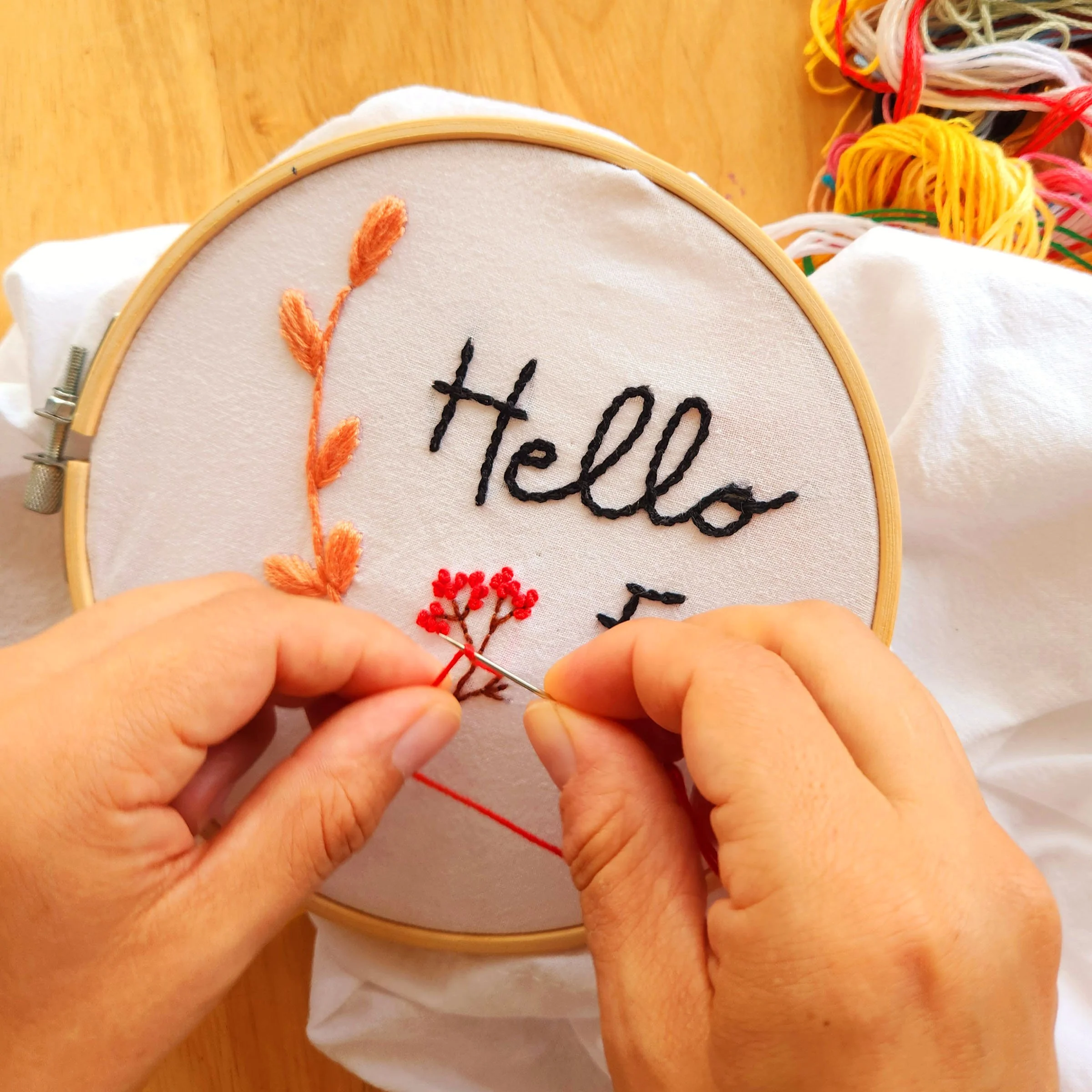 Veronica Fall french knots towel.jpg