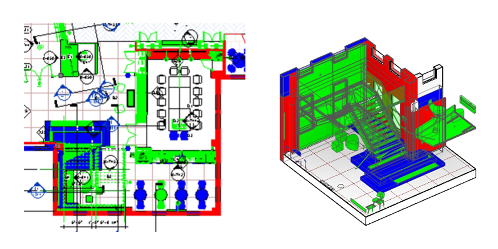 The Color Elements feature works any view type: plan, RCP, section, 3D axon, etc.