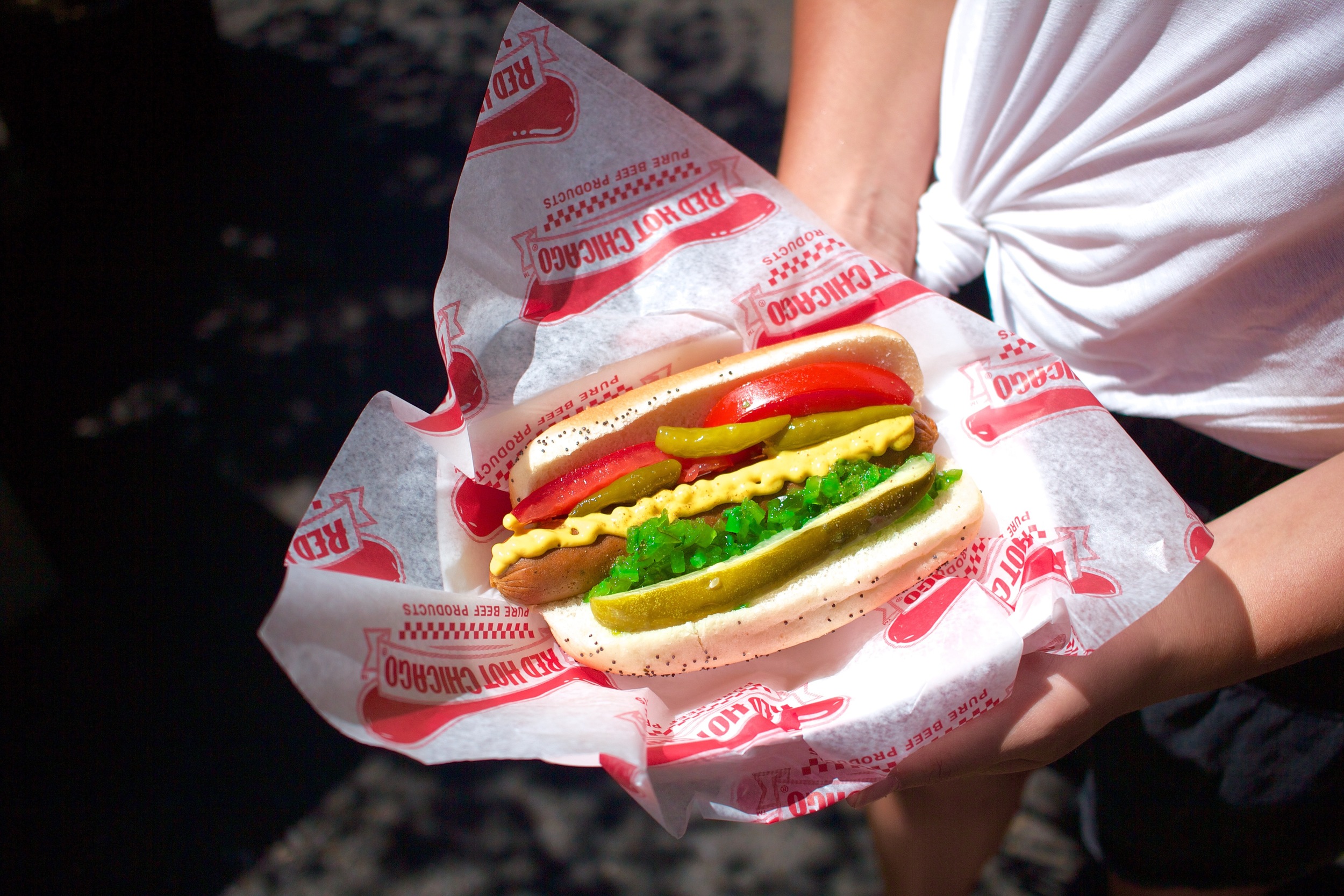 Vegan Chicago Dog from Midwest Pizza Co. (I'm a vegetarian with an unfortunate addiction to hot dogs!)