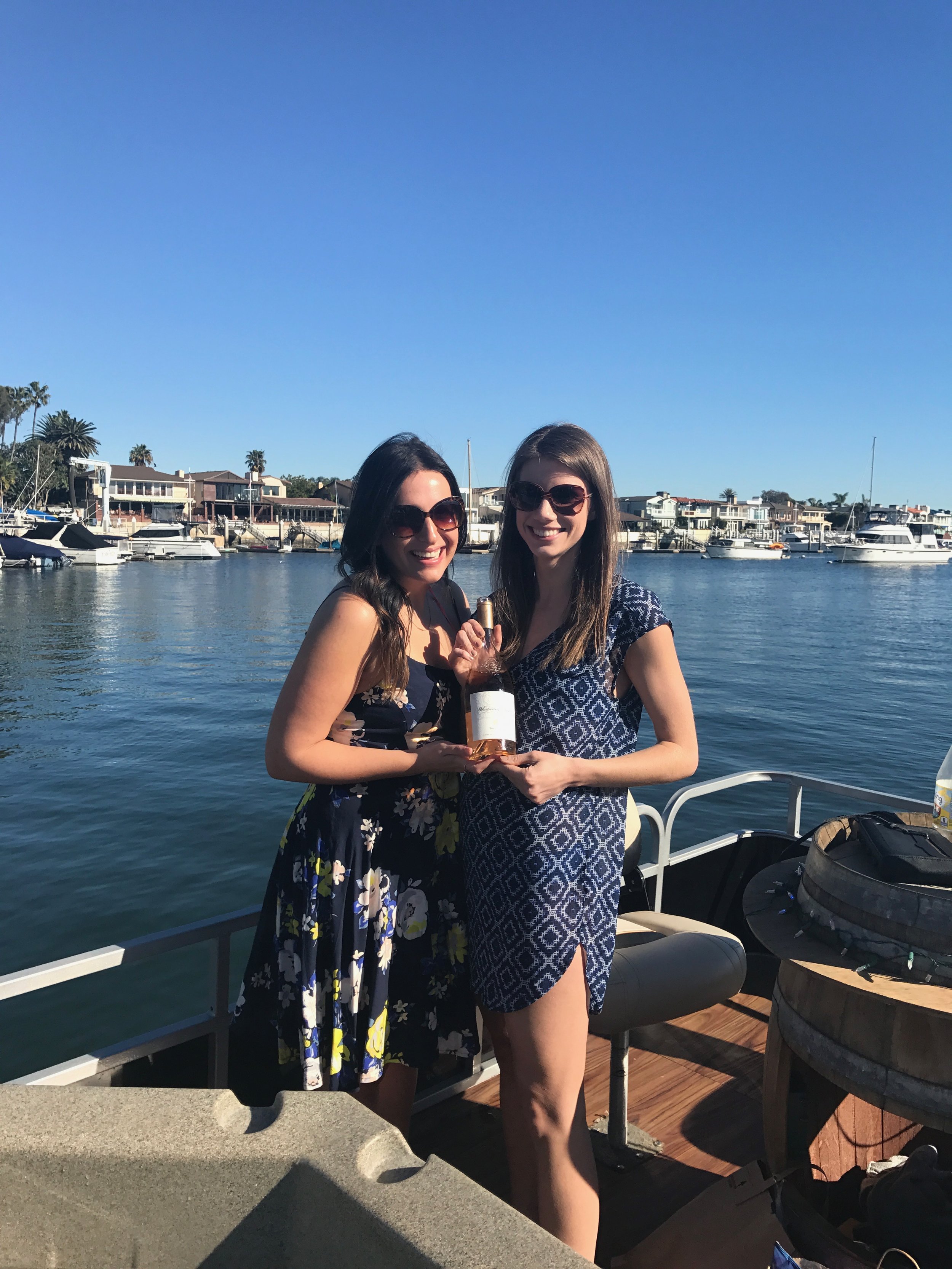 Lauren & I enjoying our Whispering Angel Rose- if you don't know the reference listen to the podcast Bitch Sesh!