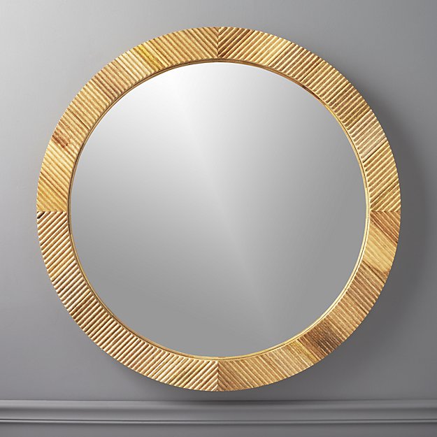 Darron Round Wood Mirror - $349