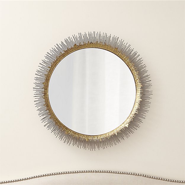 Clarendon Brass Large Round Wall Mirror - $249