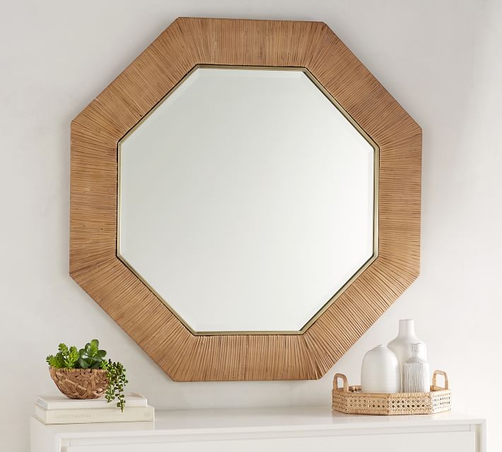 Sarah Bartholomew Octagonal Rattan Mirror - $399
