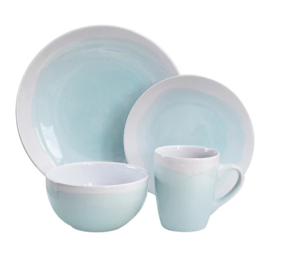 White &amp; Mint Stoneware Dinnerware Set - Target