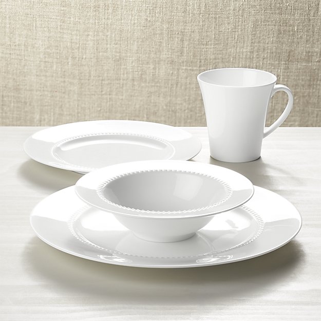 White Pearl Dinnerware Set - Crate and Barrel