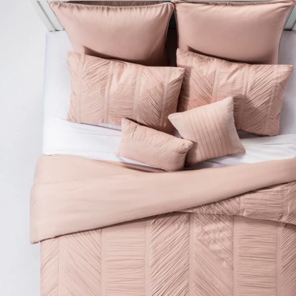 Blush Brielle Ruched Comforter Set - $85.49 for King