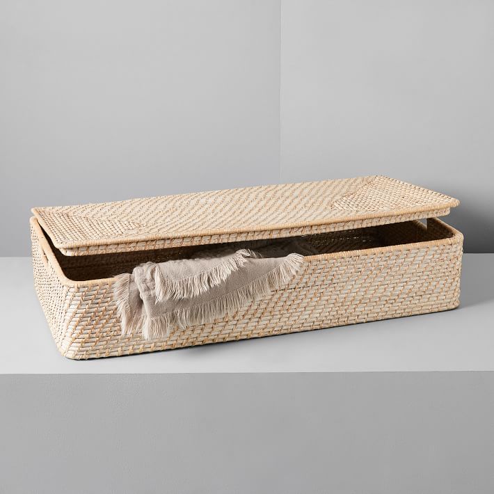 Modern Weave Underbed Storage Basket - Whitewashed - $99