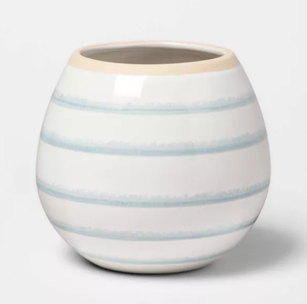 Stoneware Striped Vase - $9.99