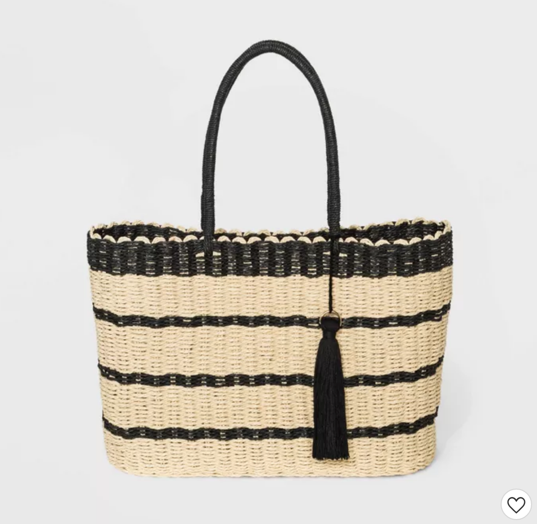 Striped Straw Tote Handbag - $39.99 from Target