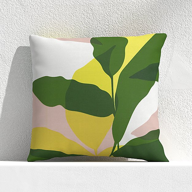 Overlapping Leaf Cactus 20" Outdoor Pillow - $27 from Crate and Barrel