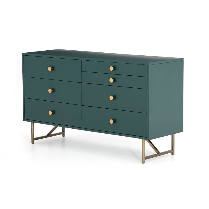 West Elm - Juniper Green &amp; Brass 7-Drawer Dresser - $1,599