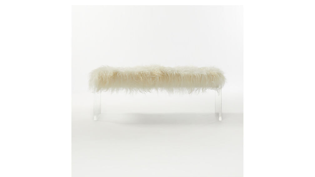 Acrylic Sheepskin Bench - $1,199 - CB2