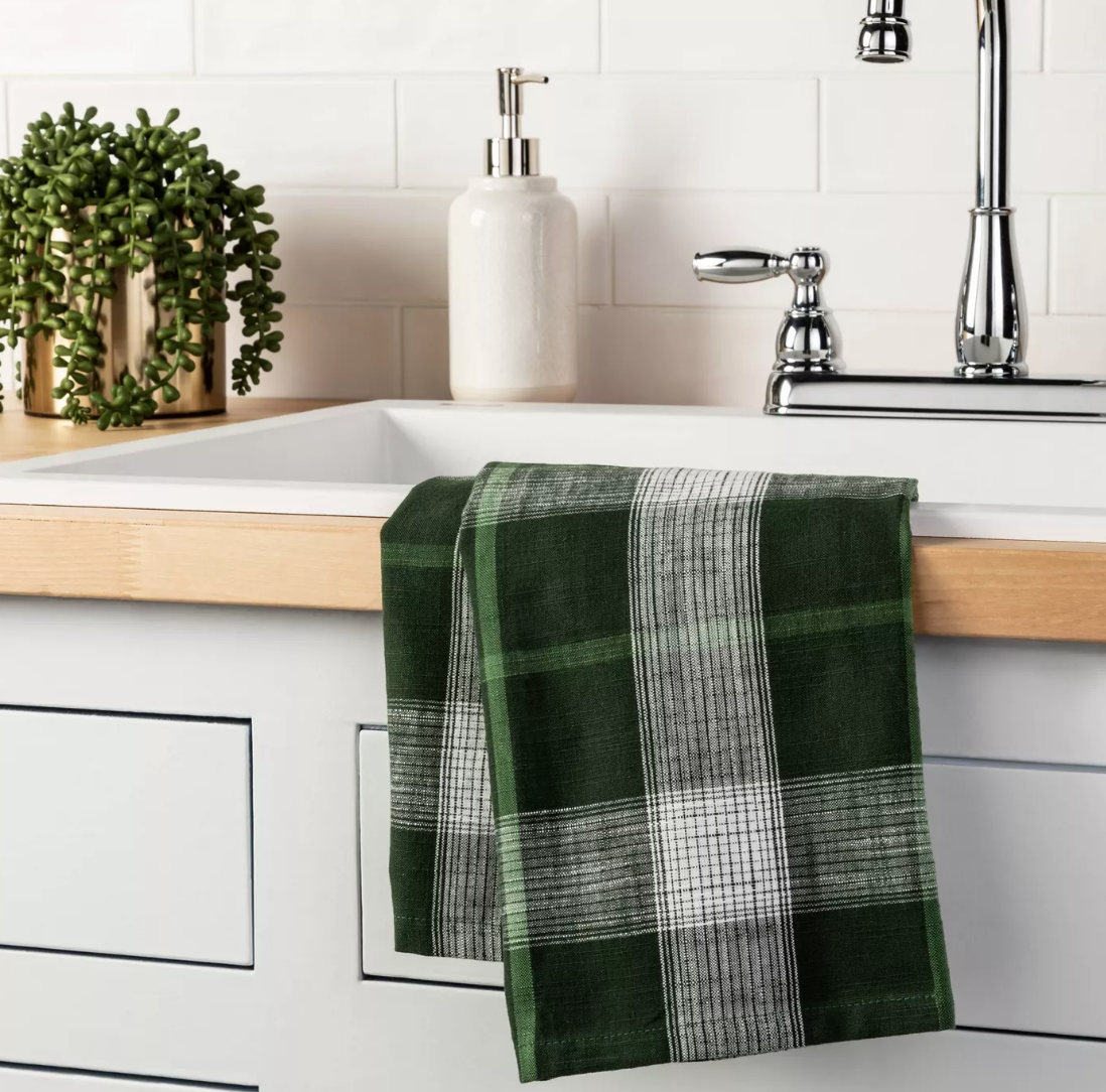 Cotton Yarndye Plaid Kitchen Towel - $3