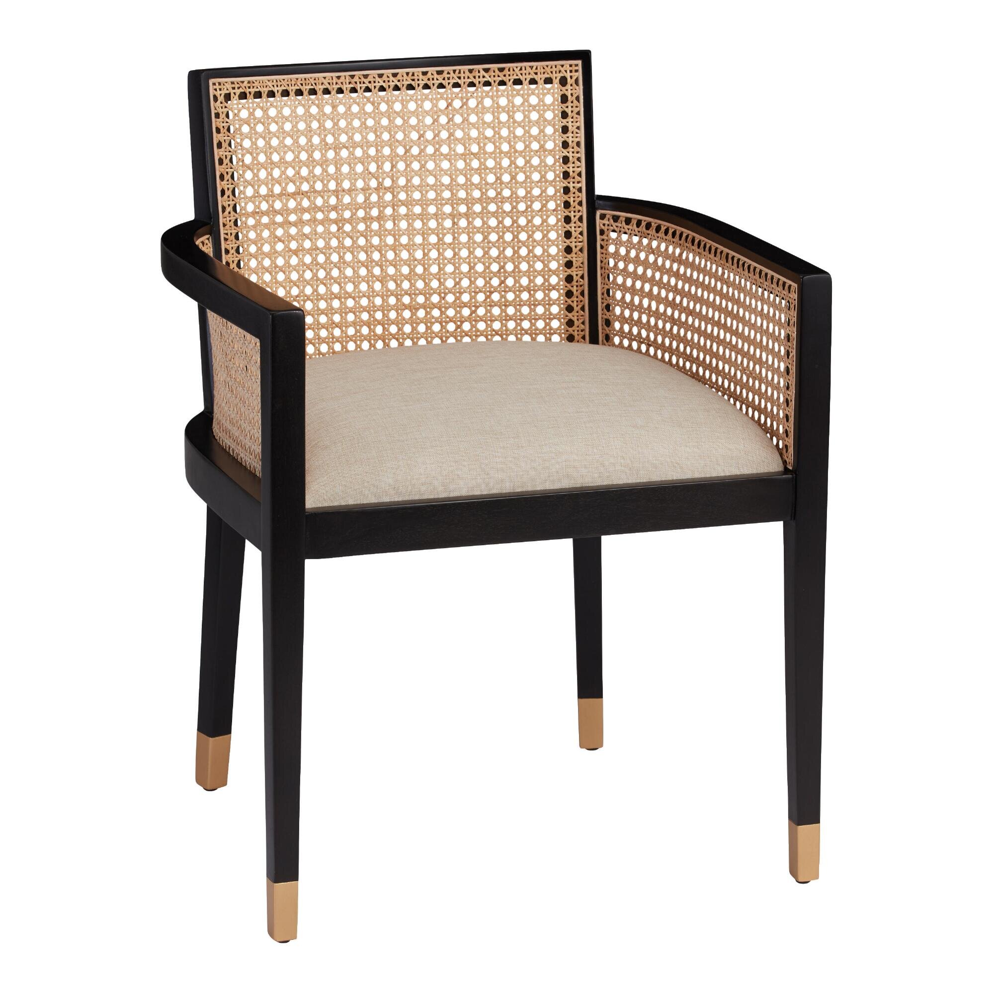 World Market - Black Wood And Cane Back Fynn Dining Armchair - $279.99