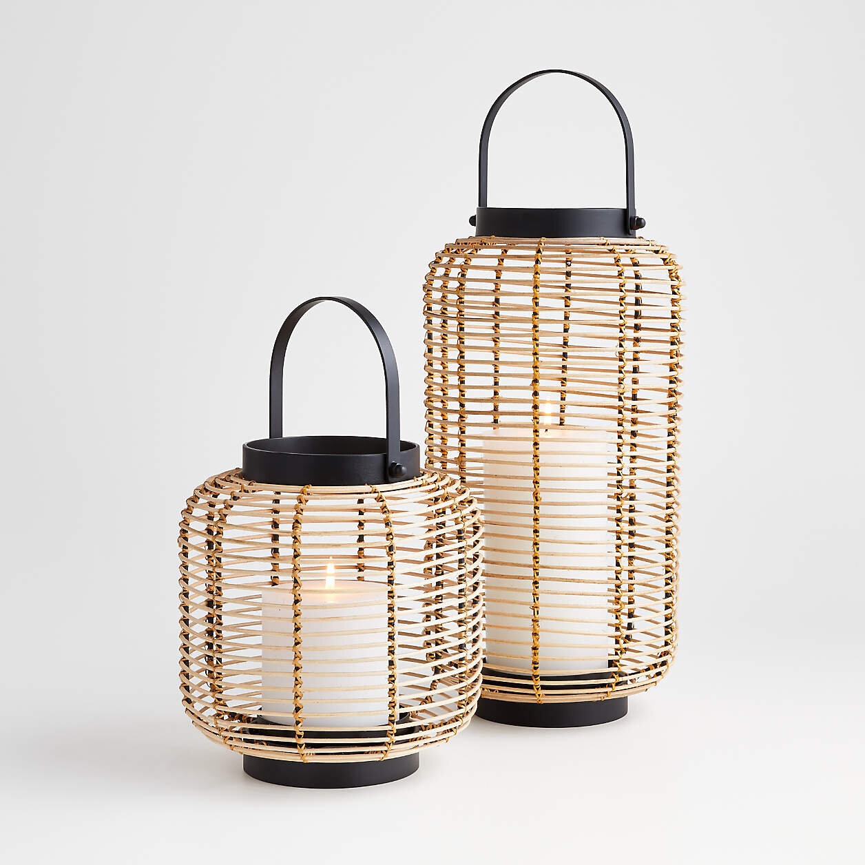 Brigton Rattan Lanterns - $69.95 - Crate &amp; Barrel