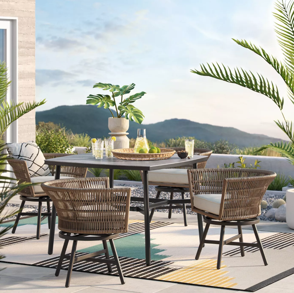 $780 - Hardoy Patio Dining Set with Swivel Chairs - Target