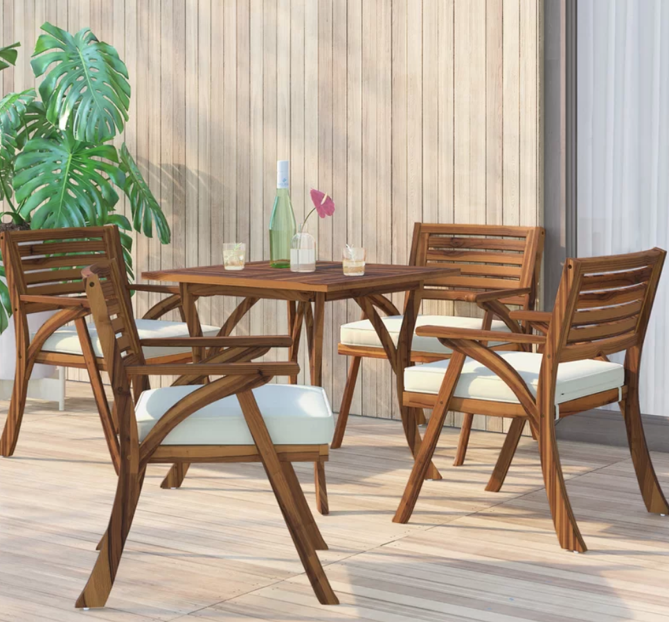 $619.99 - Square 4 - Person Long Dining Set with Cushions - Wayfair