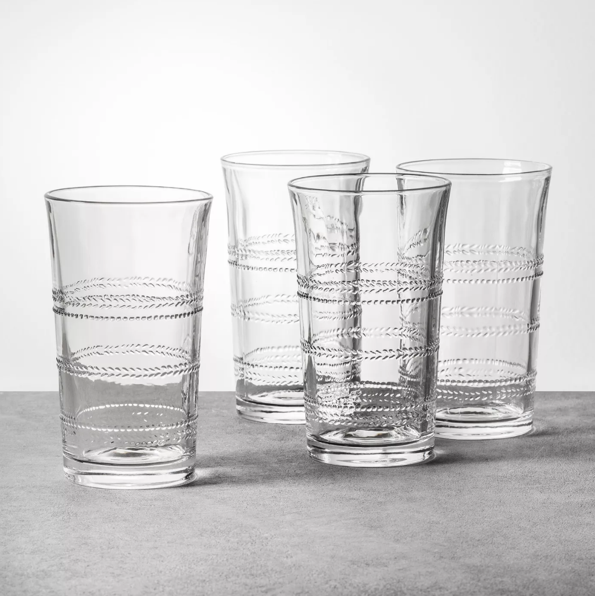 4pk 16oz Embossed Glass Drinkware Tall - $23.99 - Target