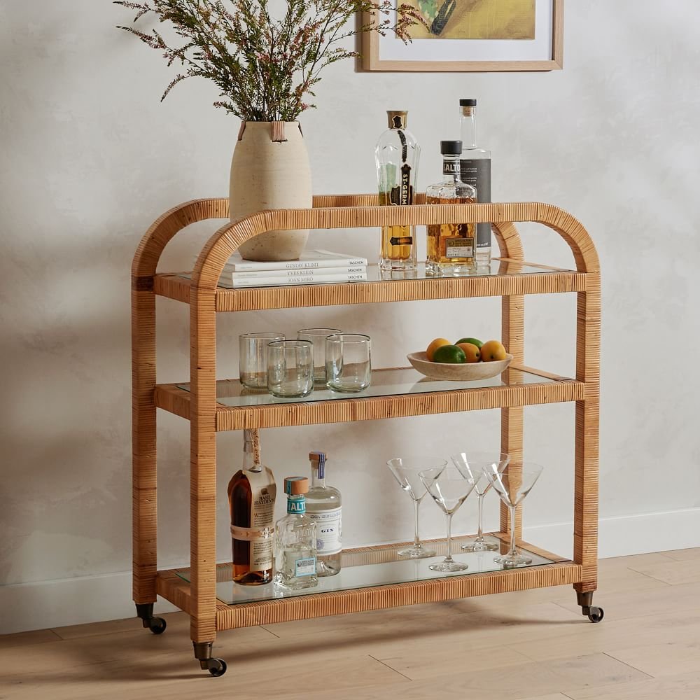 Rounded Wood Bar Cart - West Elm - $1,099