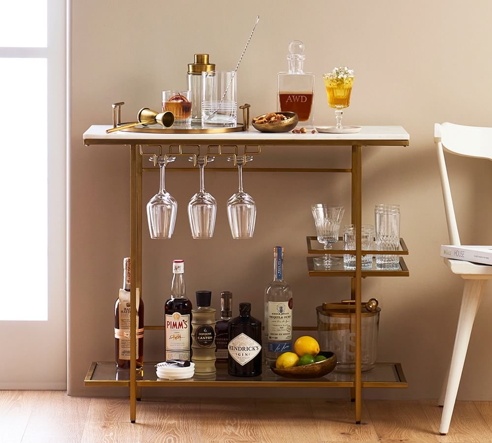 Anders Rustic Bar Cart - CharmyDecor