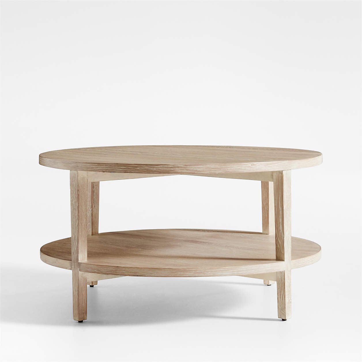 Clairemont Oval Natural Coffee Table with Shelf