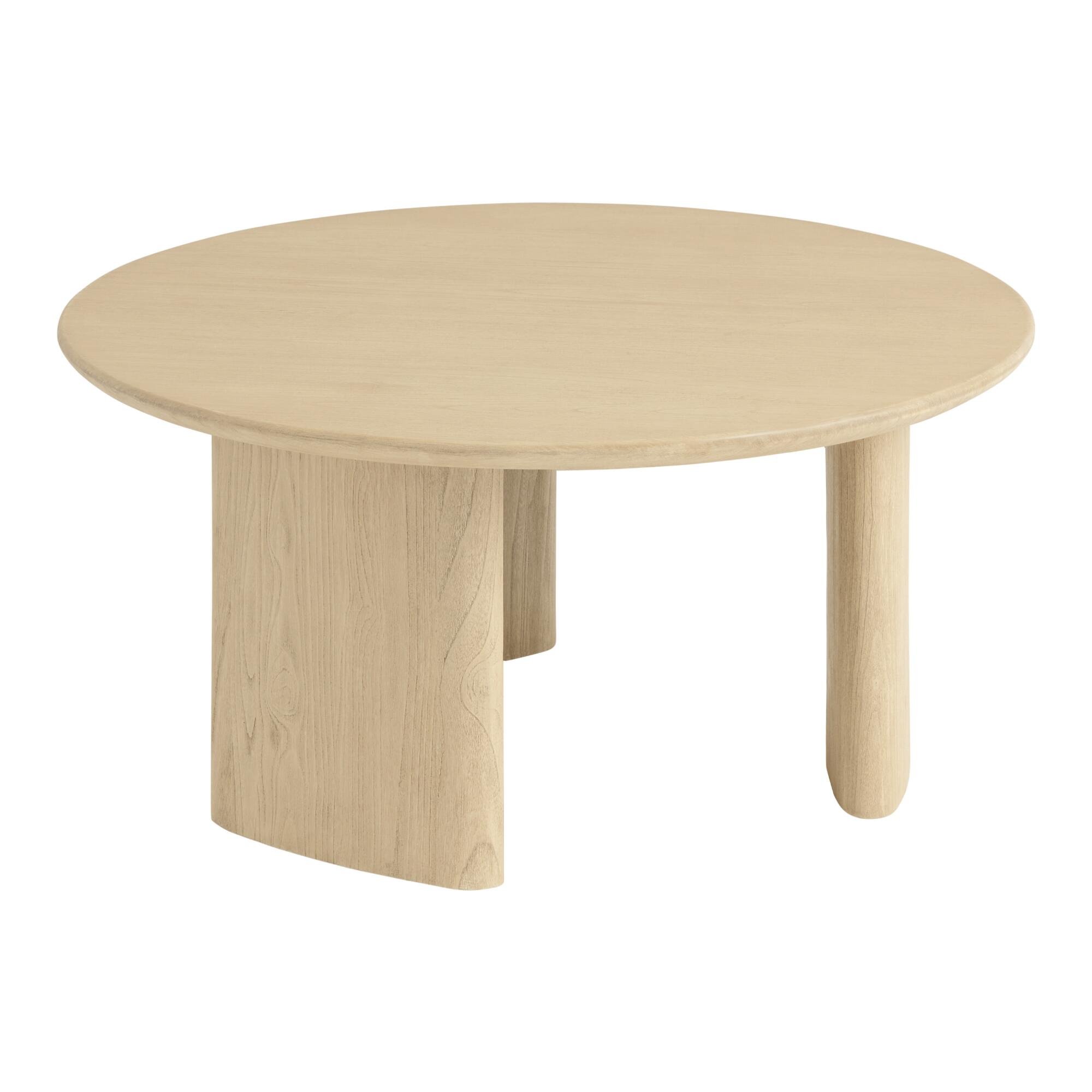 Round Natural Wood Zeke Coffee Table - World Market - $399.99