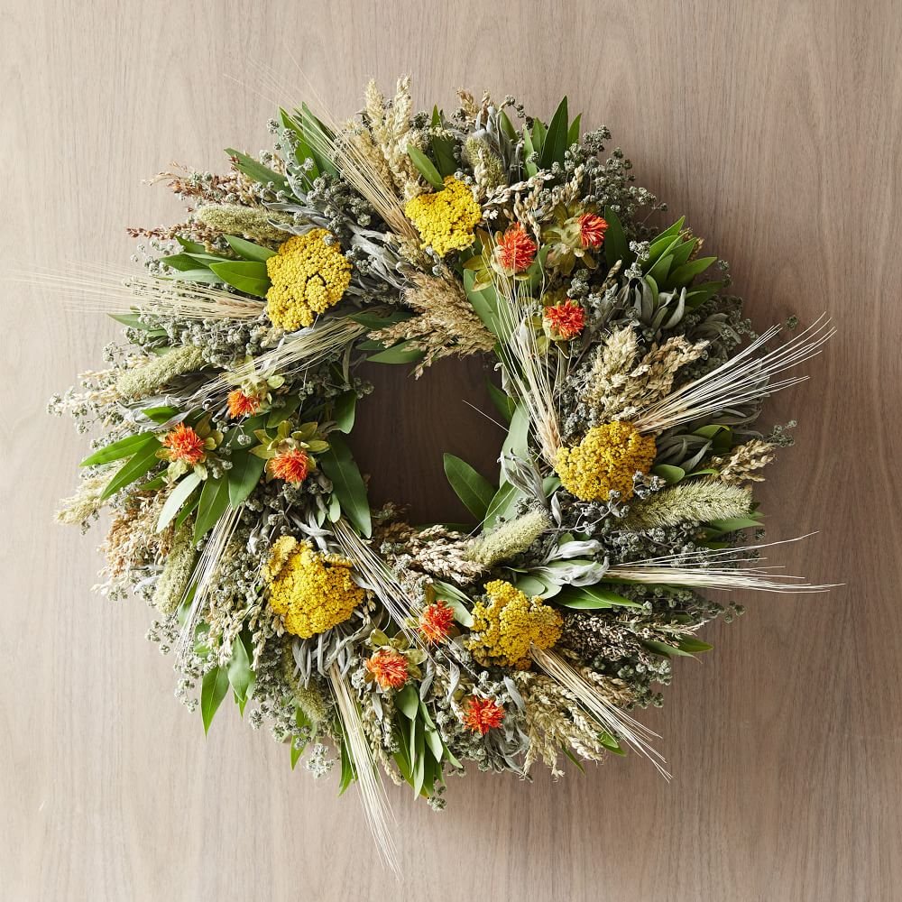 Fall Safflower Wreath - West Elm - $129