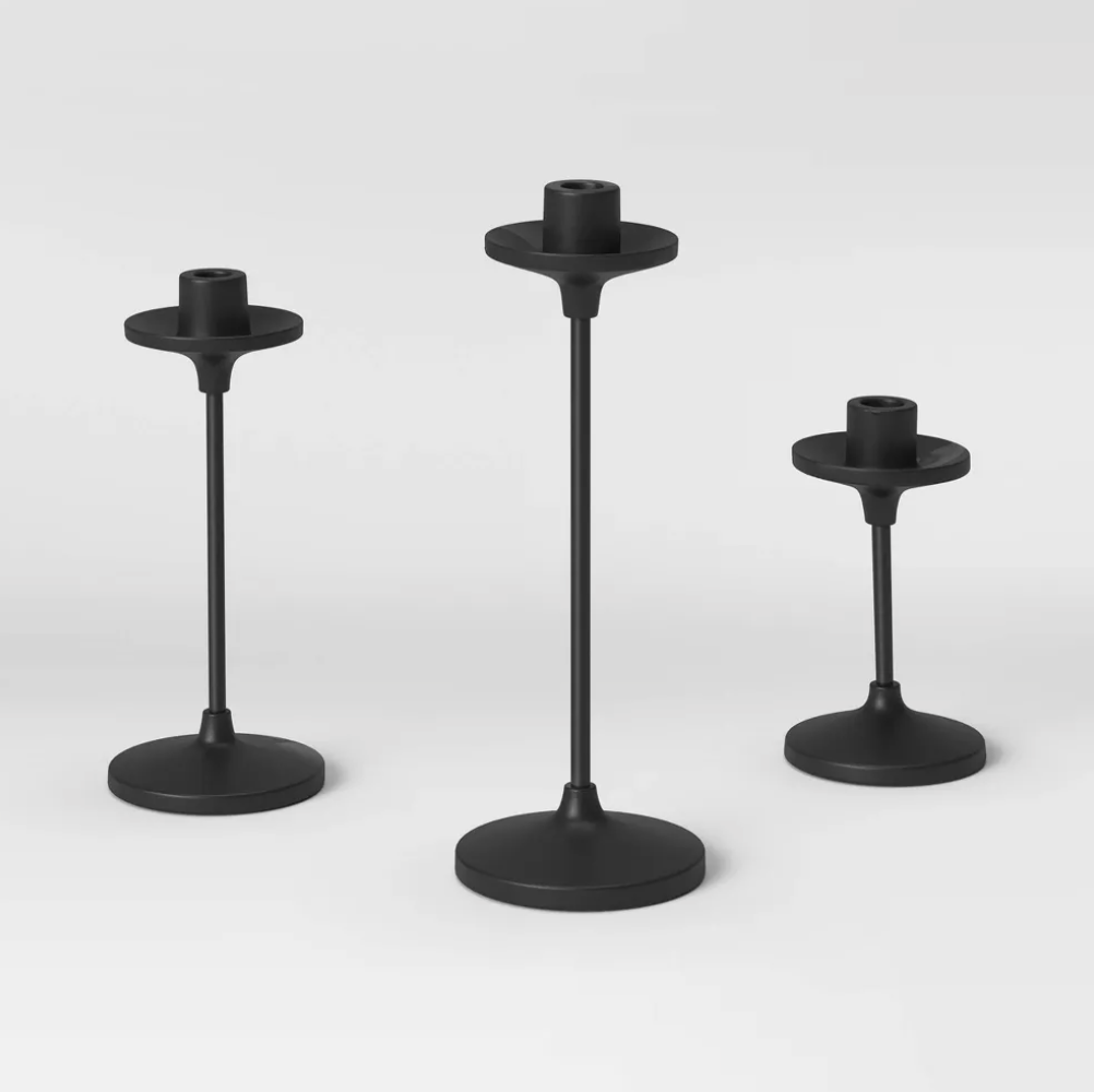 Set of 3 Tapers Metal Candle Holder - $25